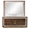 Credenza in marmo Arabescato Frame LF con specchio