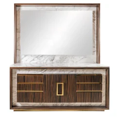 Credenza in marmo Arabescato Frame LF con specchio