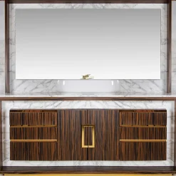 Credenza in marmo Arabescato Frame LF con specchio