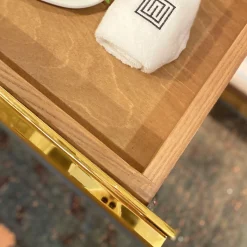 Credenza in marmo Arabescato Frame LF con specchio