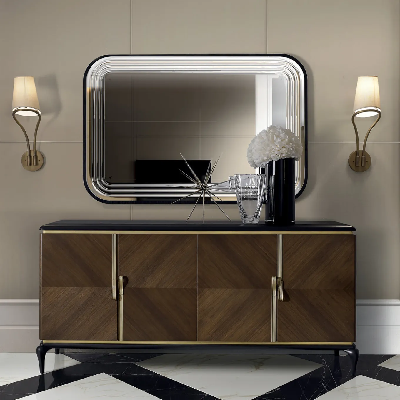 Credenza marrone a 4 porte