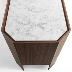 Credenza Miele a 4 ante in Canaletto e Carrara