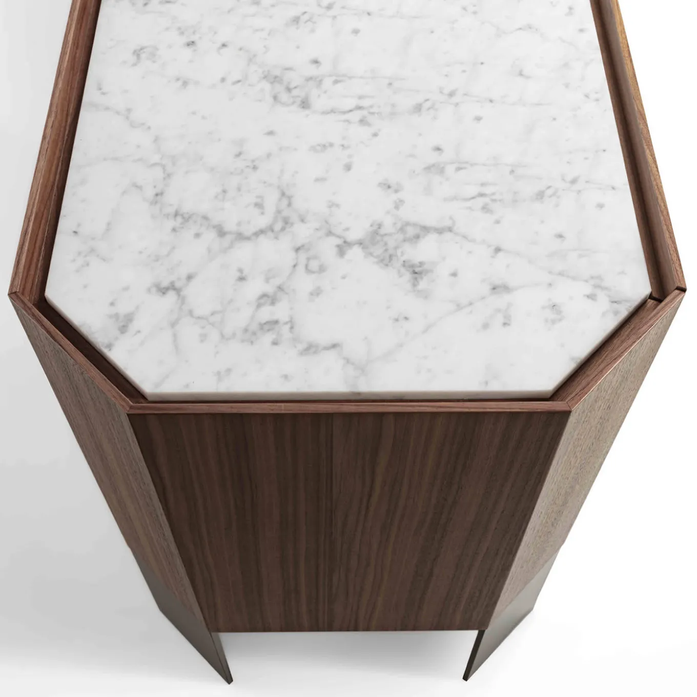 Credenza Miele a 4 ante in Canaletto e Carrara