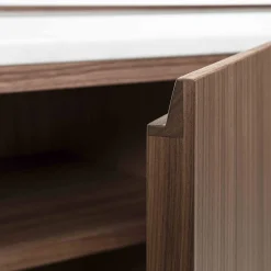 Credenza Miele a 4 ante in Canaletto e Carrara