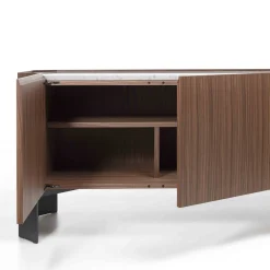 Credenza Miele a 4 ante in Canaletto e Carrara