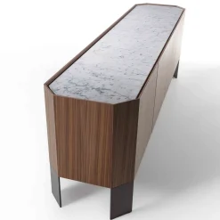 Credenza Miele a 4 ante in Canaletto e Carrara