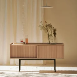 Credenza Sipario a 2 ante alta in frassino naturale