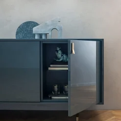 Credenza Universe a 4 porte blu denim