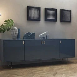 Credenza Universe a 4 porte blu denim