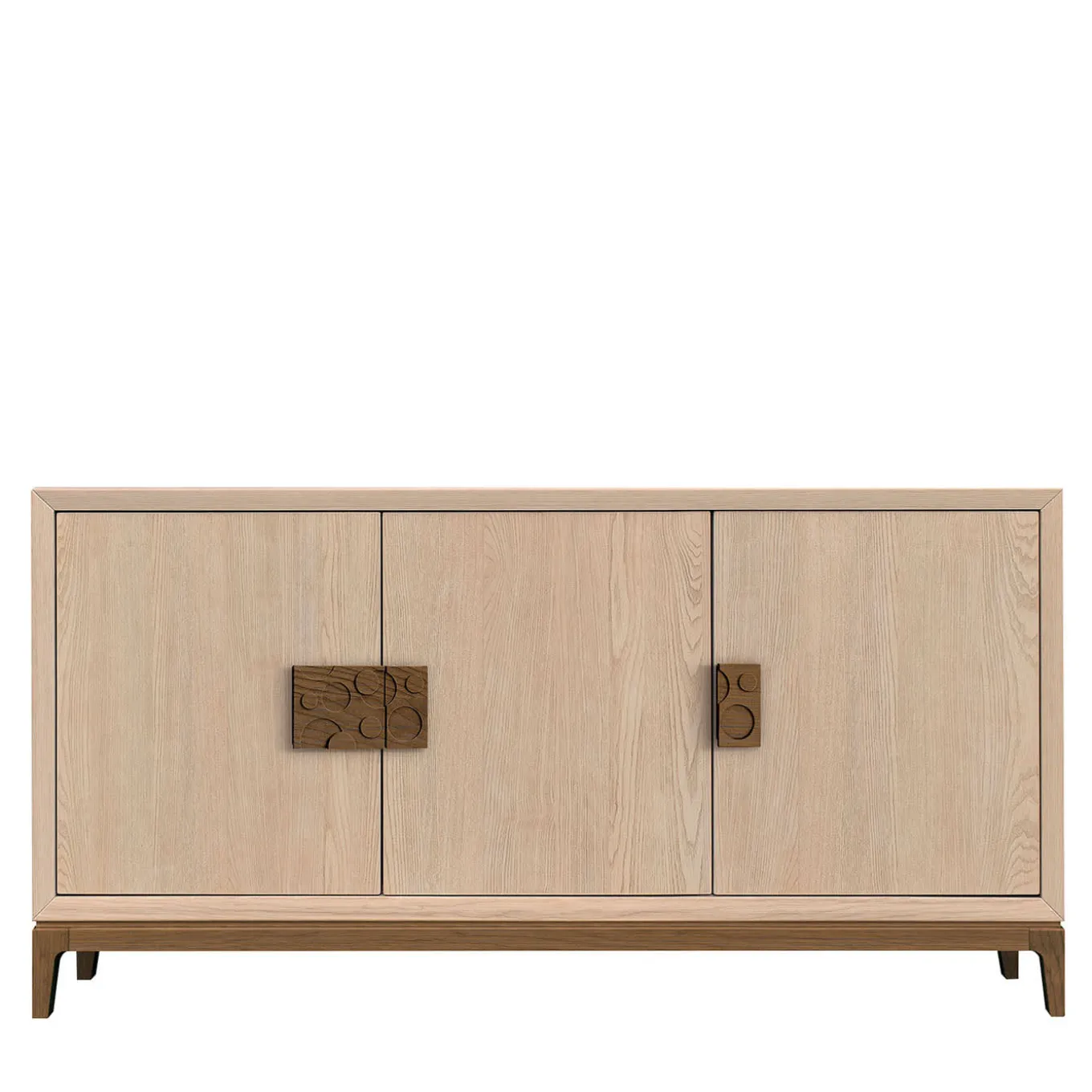 Credenza Urban Grace in Legno di Frassino Finitura Noce Naturale e Caffè