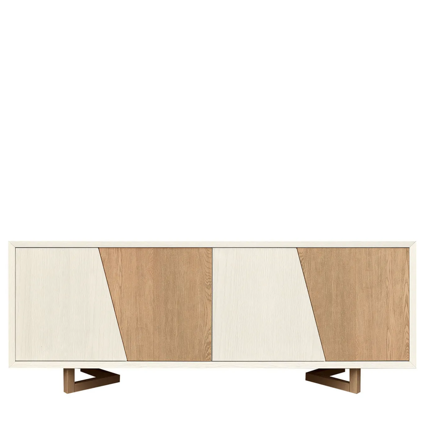 Credenza Urban Mosaic in Legno di Frassino Finitura Bianco Stil e Grano