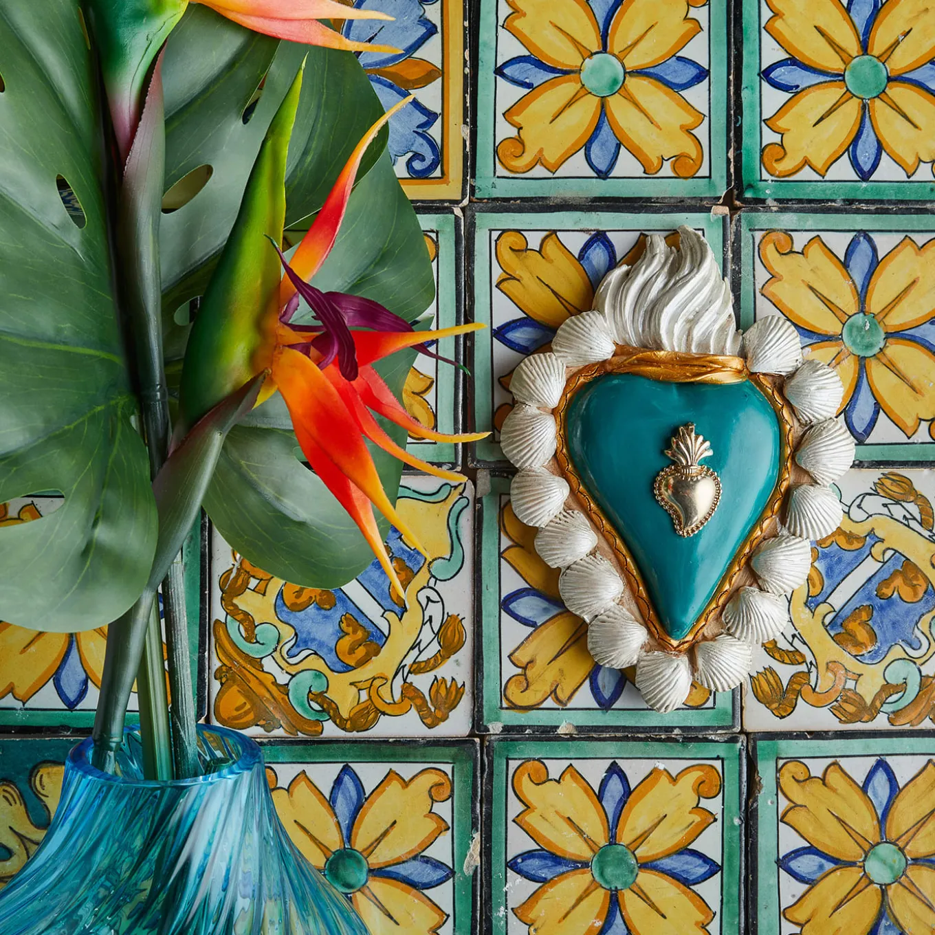 CUORE IN CERAMICA BIANCO E TURCHESE DI SUMMER CALLING