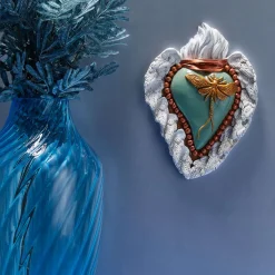 CUORE IN CERAMICA ORO E VERDE EFFETTO EPHEMERUS