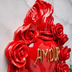 CUORE IN CERAMICA ROSSO PASSIONE