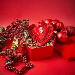 CUORE IN CERAMICA SMALTATO ROSSO 