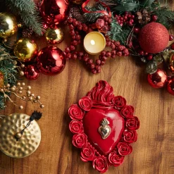 CUORE IN CERAMICA SMALTATO ROSSO SU DI ME