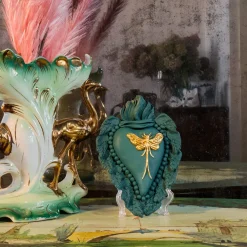 Cuore in ceramica verde Ephemerus in Nature