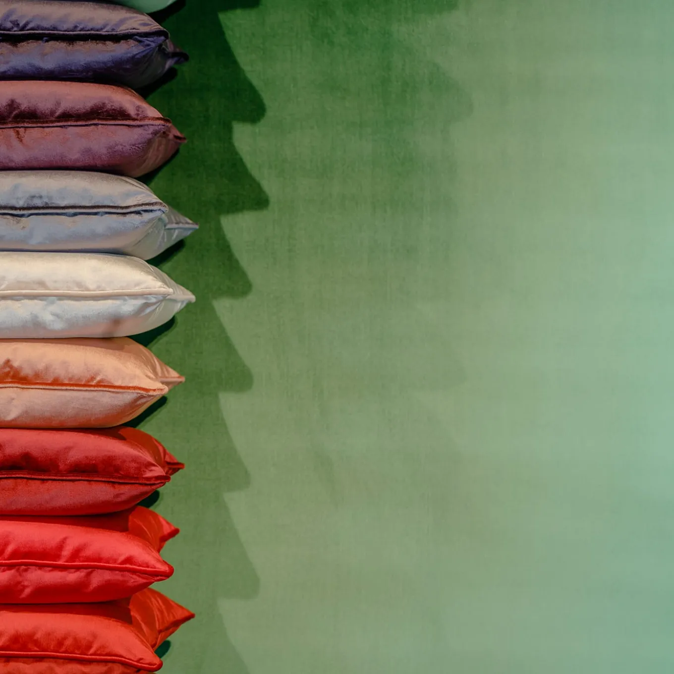 Cuscino Carrè in Velluto di Seta Rosso