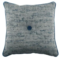 Cuscino Carrè quadrato in tessuto jacquard grigio blu