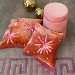 Cuscino con fiori di vetro