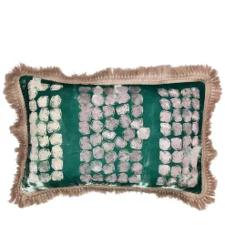 Cuscino con fiori grigi