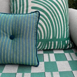 Cuscino Emerald Carré in tessuto jacquard a righe