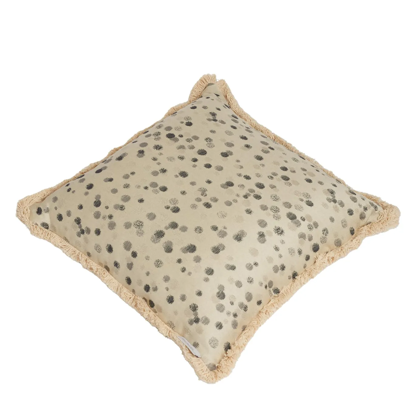 Cuscino grande con frange bianche e nere