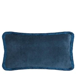 Cuscino Happy Pillow in morbido velluto blu scuro