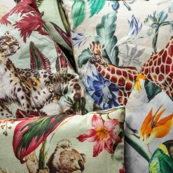 Cuscino in lino Animalia con Koala e fiori rosa