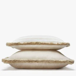 Cuscino in lino beige Happy