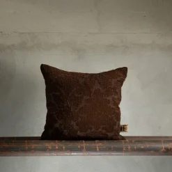 Cuscino Irremeabile Quadrato Floreale Marrone