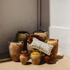 Cuscino piccolo con frange bianche e nere