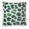 Cuscino quadrato con frange Spotted Malachite di Carlo Rampazzi