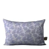 Cuscino rettangolare in jacquard blu e argentato con motivo floreale Murcia