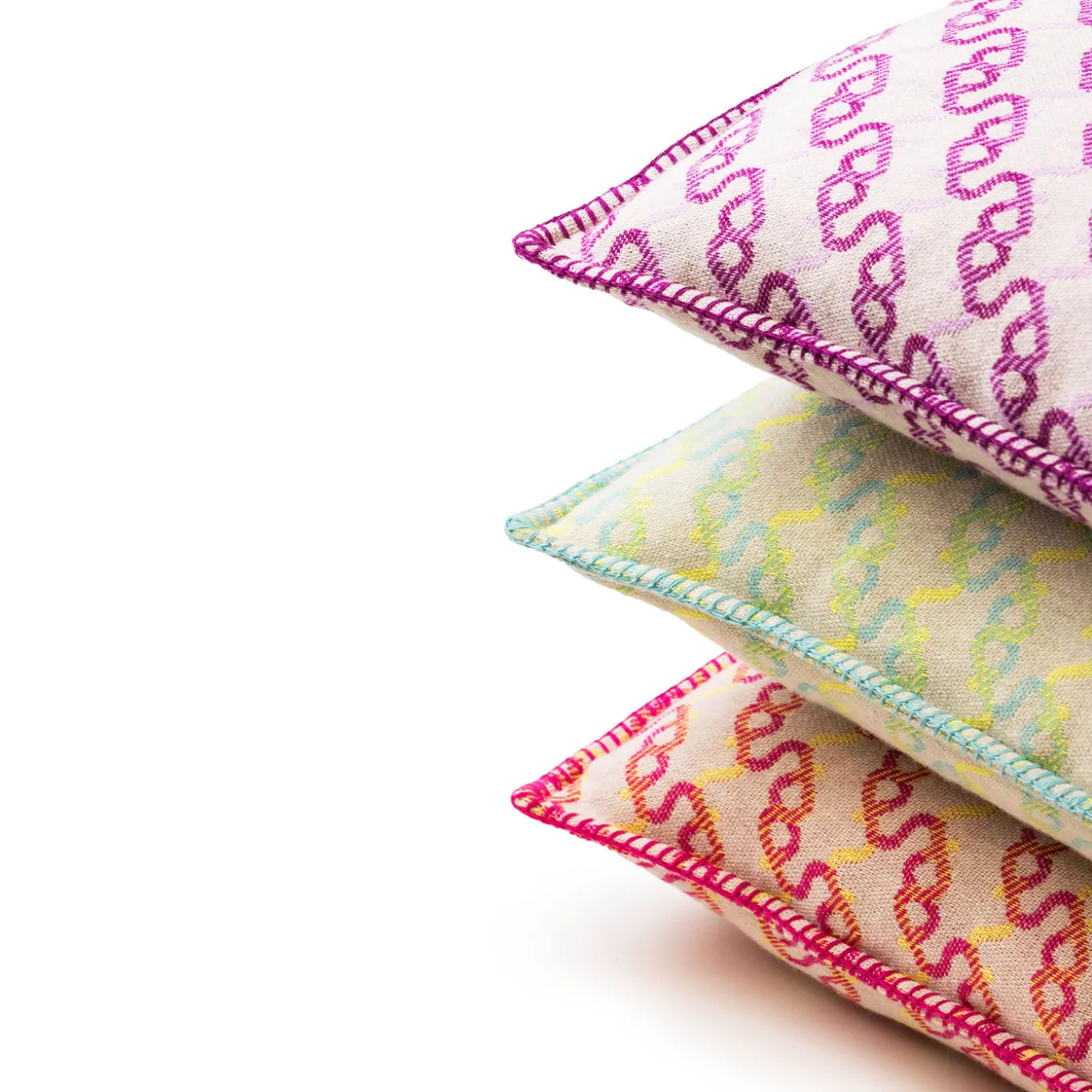 Cuscino Signature in lana e cashmere color menta