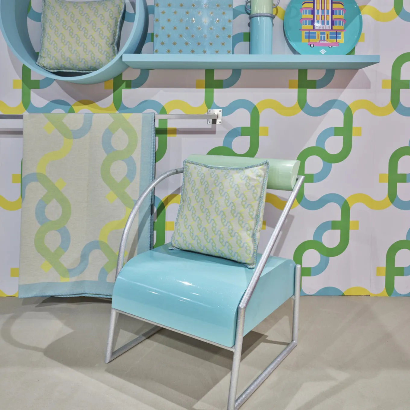 Cuscino Signature in lana e cashmere color menta