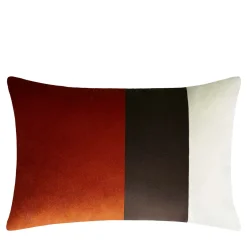 Cuscino triplo nero bianco ottico rosso mattone - Sinistra