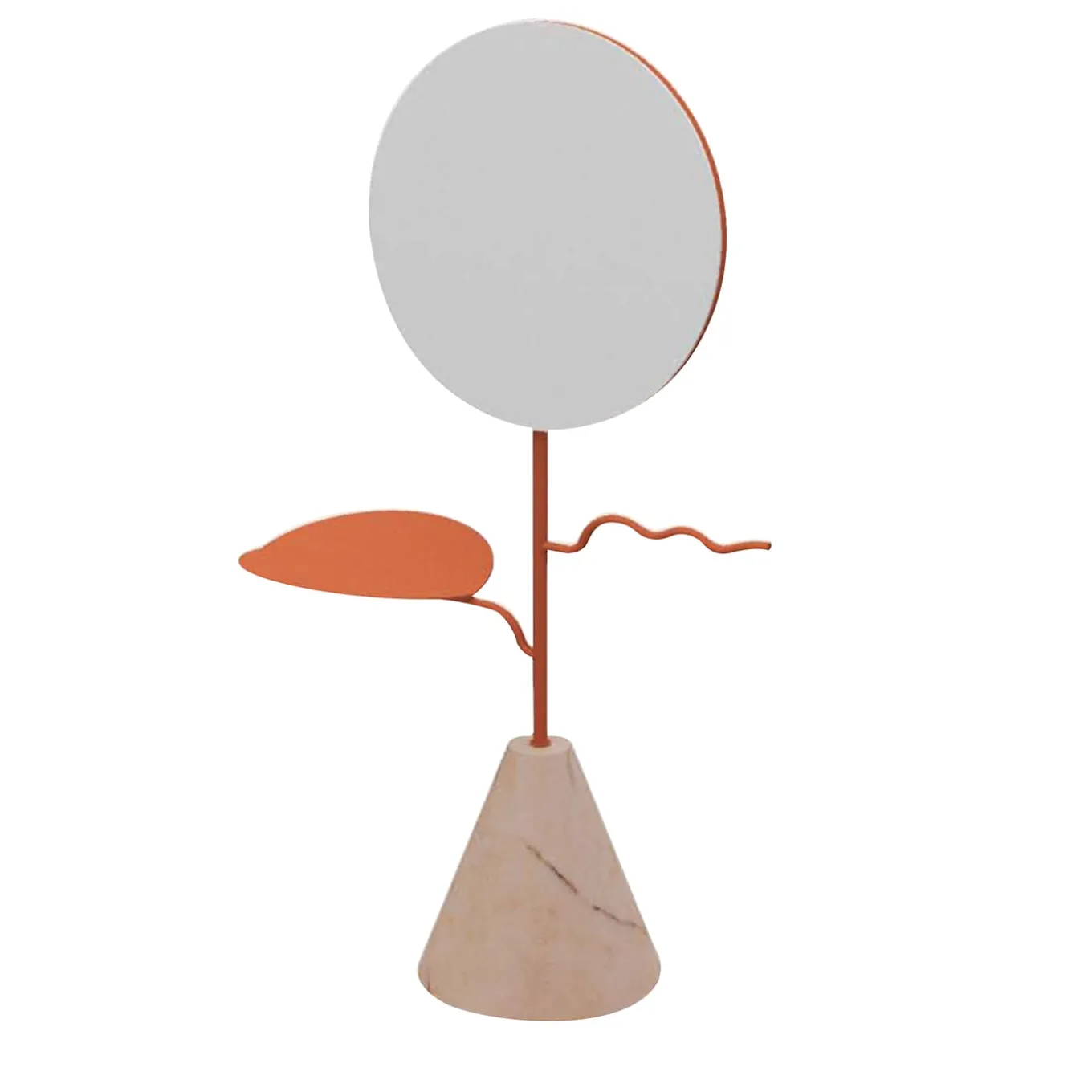 Custode Portagioie in terracotta/rosa con specchio