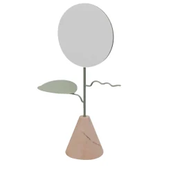 Custode Portagioielli Portogallo verde salvia/rosa con specchio