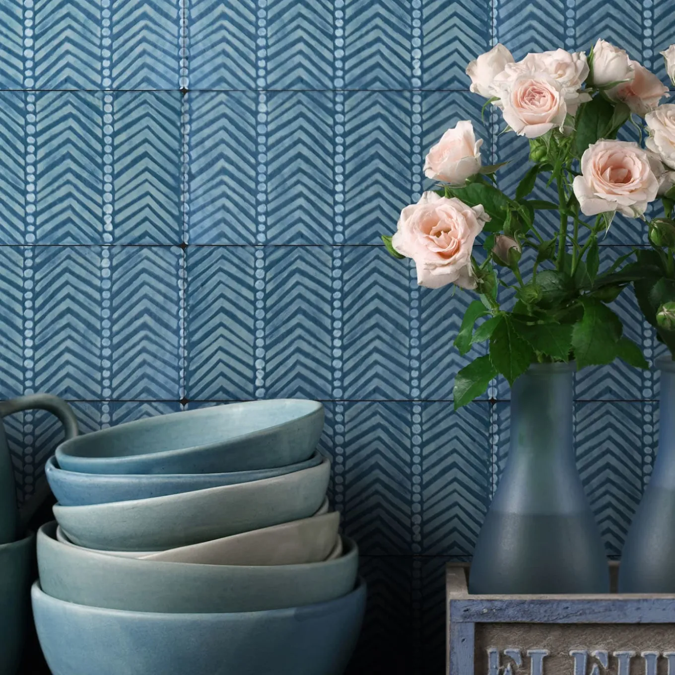 Daamè Set di 50 piastrelle rettangolari blu #1