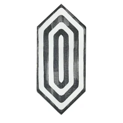 Daamè Set di 38 piastrelle romboidali bianche e nere