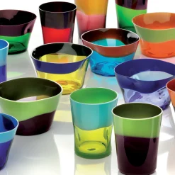 Dandy in vetro azzurro e verde lime di Stefano Marcato