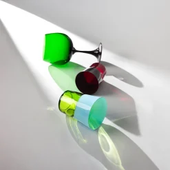 Dandy in vetro azzurro e verde lime di Stefano Marcato