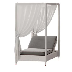 Daybed bianco a 1 posto con baldacchino