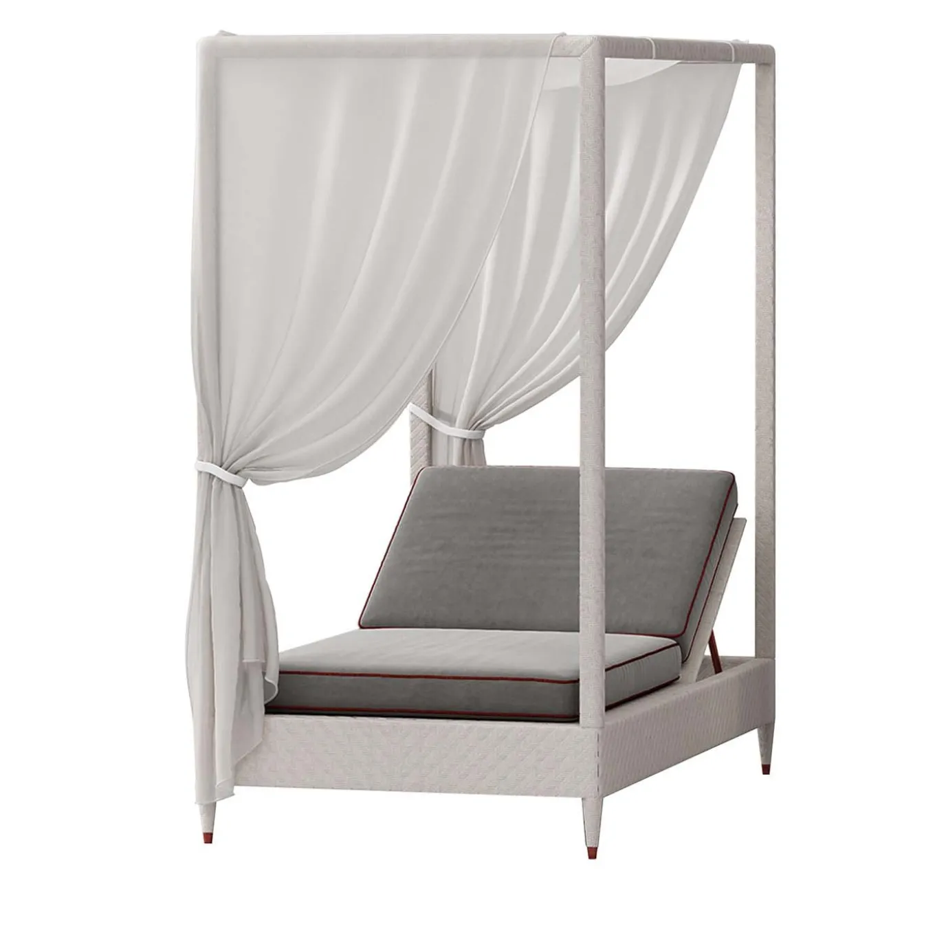 Daybed bianco a 1 posto con baldacchino