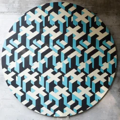 Decorazione murale in tessuto umano blu