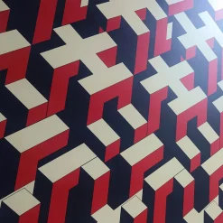 Decorazione murale in tessuto umano rosso