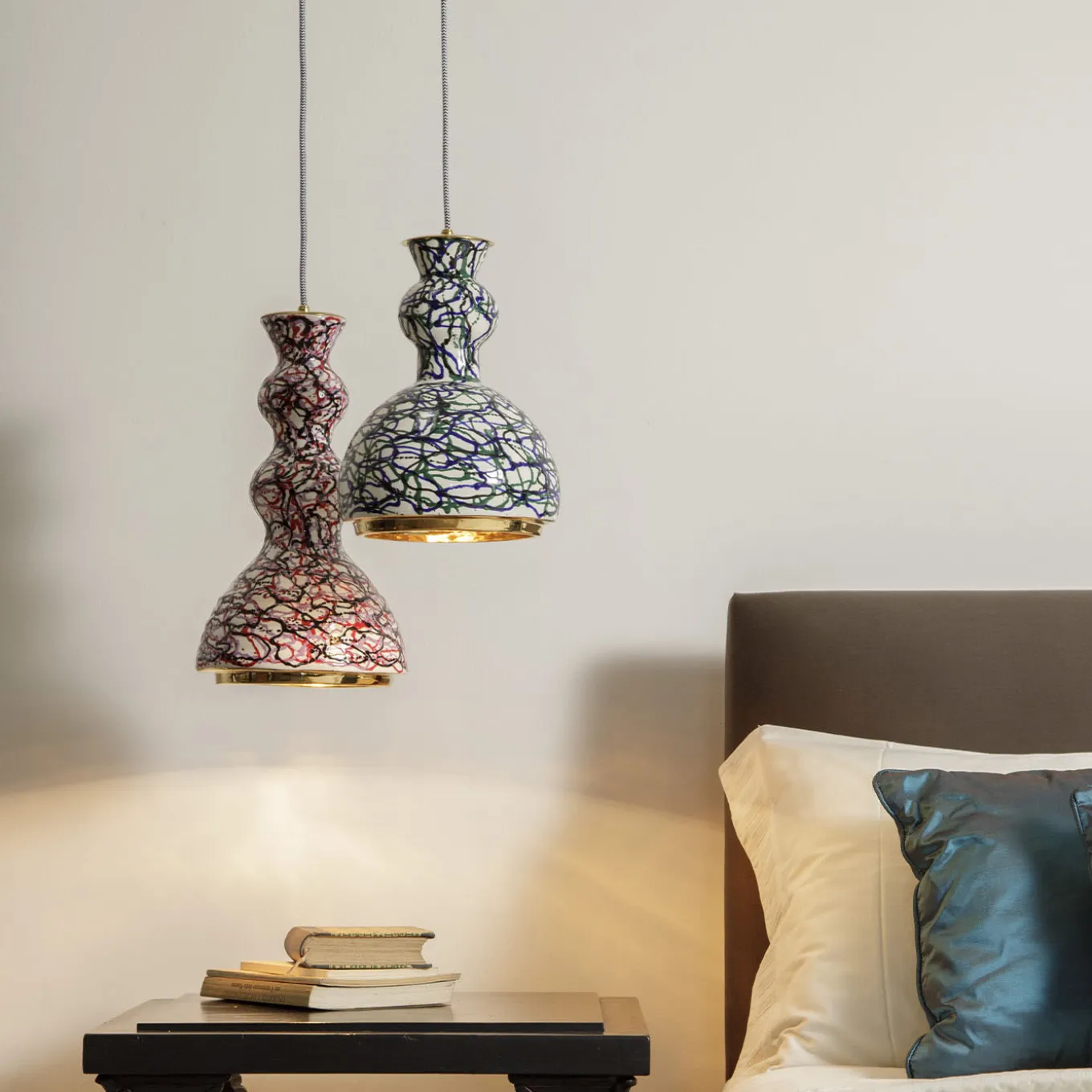 7307/DE/R Lampada a sospensione Allegra policroma