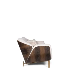 Divano a 3 posti Baidà in bouclé bianco