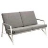 Divano a 2 posti Cottage Gray con struttura bianca